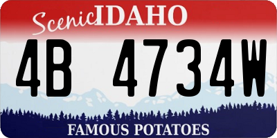 ID license plate 4B4734W