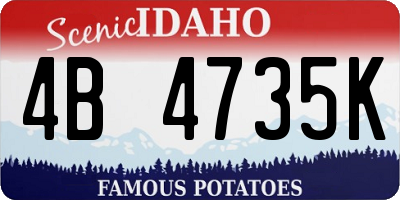 ID license plate 4B4735K