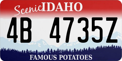 ID license plate 4B4735Z