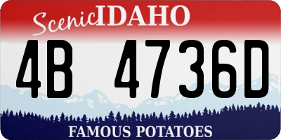 ID license plate 4B4736D