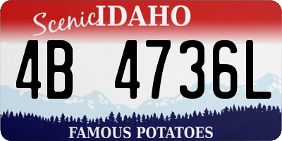 ID license plate 4B4736L