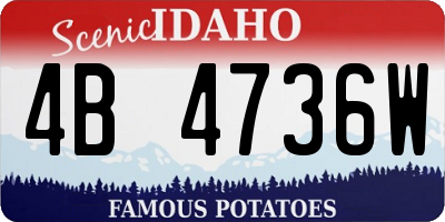 ID license plate 4B4736W