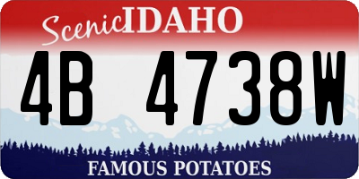 ID license plate 4B4738W
