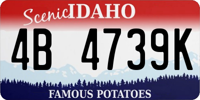 ID license plate 4B4739K