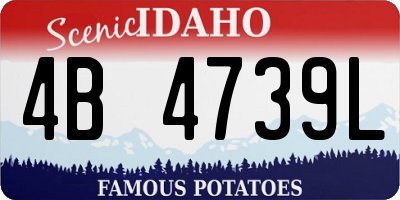 ID license plate 4B4739L