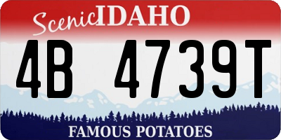 ID license plate 4B4739T