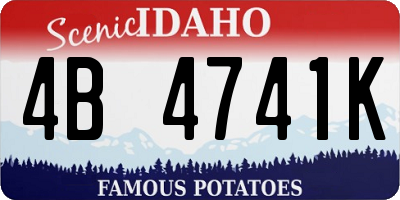 ID license plate 4B4741K
