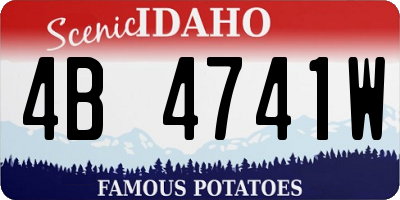 ID license plate 4B4741W