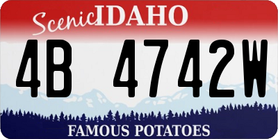ID license plate 4B4742W