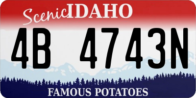 ID license plate 4B4743N