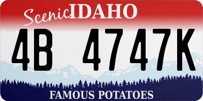 ID license plate 4B4747K