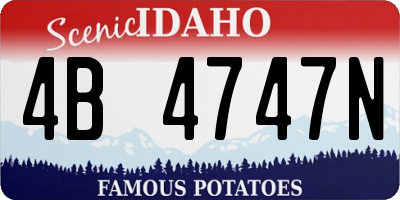 ID license plate 4B4747N