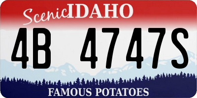 ID license plate 4B4747S