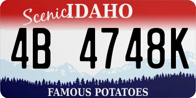 ID license plate 4B4748K