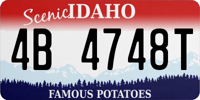 ID license plate 4B4748T