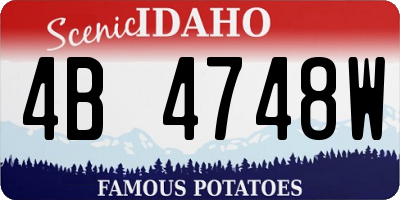 ID license plate 4B4748W