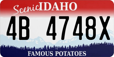 ID license plate 4B4748X