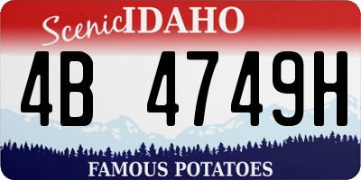 ID license plate 4B4749H