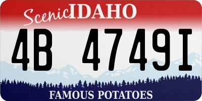 ID license plate 4B4749I
