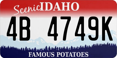 ID license plate 4B4749K