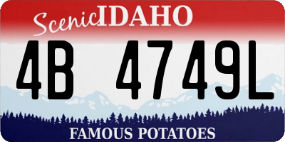 ID license plate 4B4749L