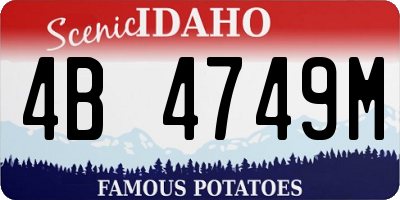 ID license plate 4B4749M