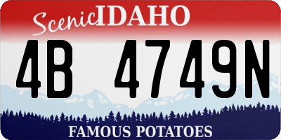 ID license plate 4B4749N