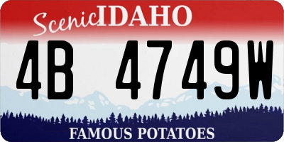 ID license plate 4B4749W