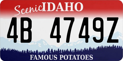 ID license plate 4B4749Z