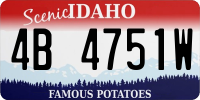 ID license plate 4B4751W