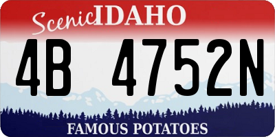 ID license plate 4B4752N