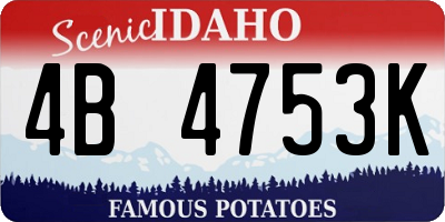 ID license plate 4B4753K