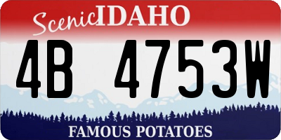 ID license plate 4B4753W