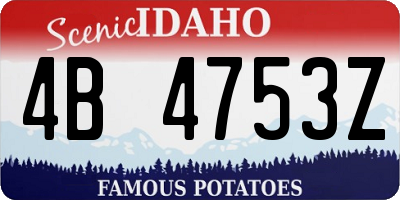 ID license plate 4B4753Z