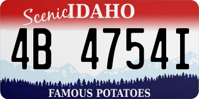 ID license plate 4B4754I