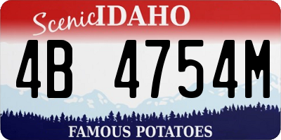 ID license plate 4B4754M