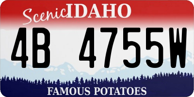 ID license plate 4B4755W