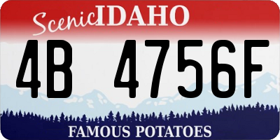 ID license plate 4B4756F