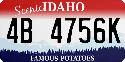ID license plate 4B4756K