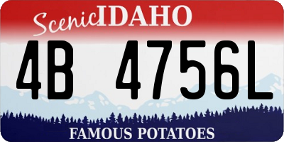 ID license plate 4B4756L