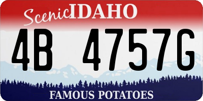 ID license plate 4B4757G