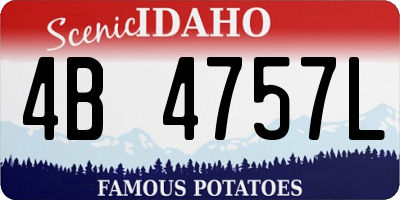 ID license plate 4B4757L