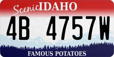 ID license plate 4B4757W