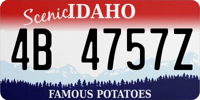 ID license plate 4B4757Z