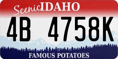 ID license plate 4B4758K