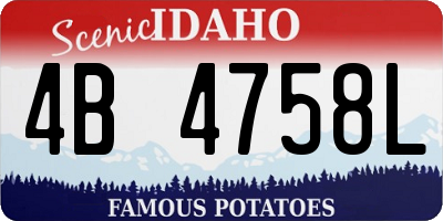ID license plate 4B4758L