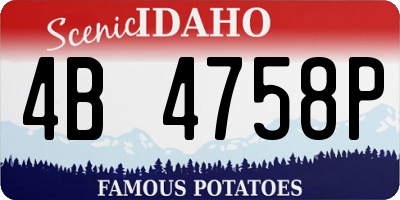 ID license plate 4B4758P