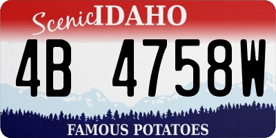ID license plate 4B4758W