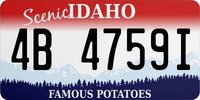 ID license plate 4B4759I