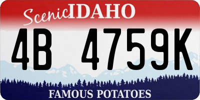 ID license plate 4B4759K